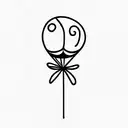 Star shaped balloon on string with note tattoo design idea