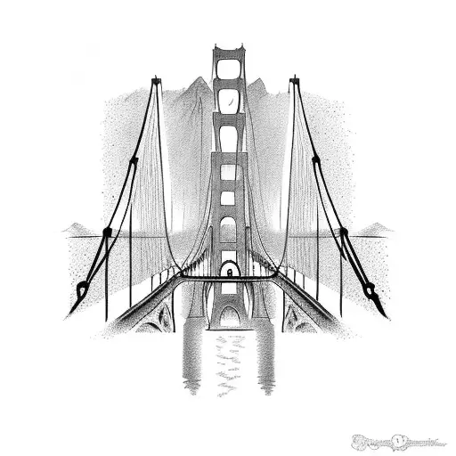 golden gate bridge side on tattoo design idea