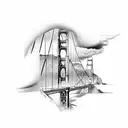 golden gate bridge side on tattoo design idea