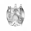 golden gate bridge side on tattoo design idea
