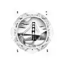 golden gate bridge side on tattoo design idea