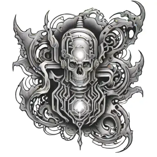 electricity, fusion, plasma tattoo design idea