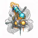 electricity, fusion, plasma trails tattoo design idea