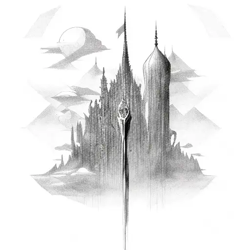 dark tower tattoo design idea