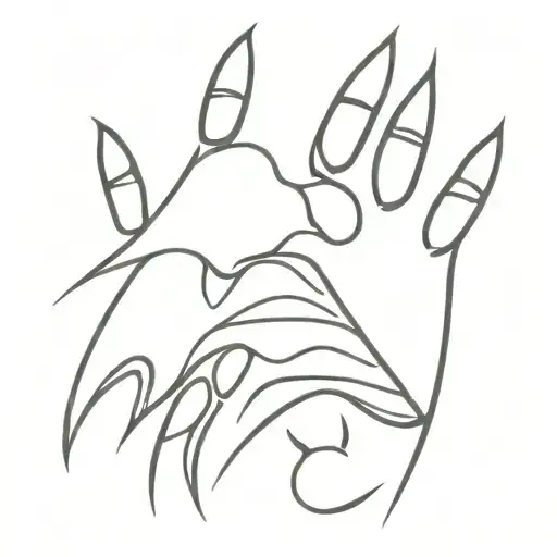 bear paw print claws sticking tattoo design idea