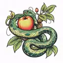 Snake and Apple  tattoo design idea