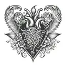 HEART - HEARTBEAT - MAGGIE CON SIGNOS tattoo design idea