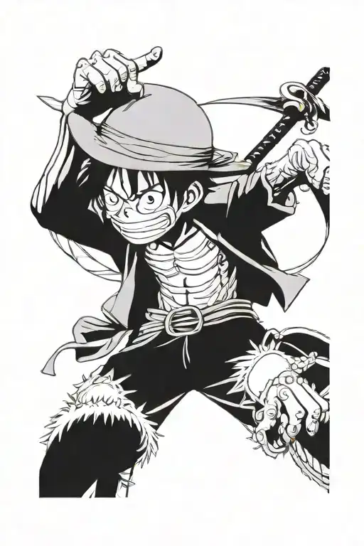 monkey d luffy tattoo design idea