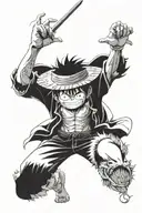 monkey d luffy tattoo design idea