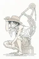 monkey d luffy in manga style tattoo tattoo design idea