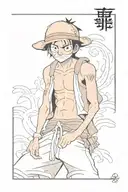 monkey d luffy in manga style tattoo tattoo design idea