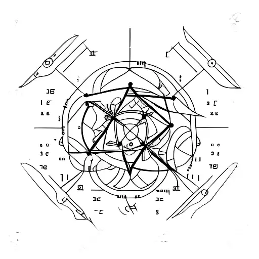 A minimalist tattoo of a calisthenics pose with a scientific equation incorporated into the design tattoo design idea