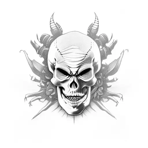 skeleton jester  tattoo design idea