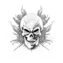 skeleton jester  tattoo design idea