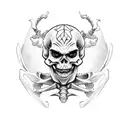 skeleton jester  tattoo design idea