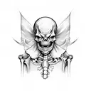 skeleton jester  tattoo design idea