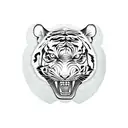 tattoo with a tiger, the sign of libra, with impaled gears and car parts on the arm tattoo design idea