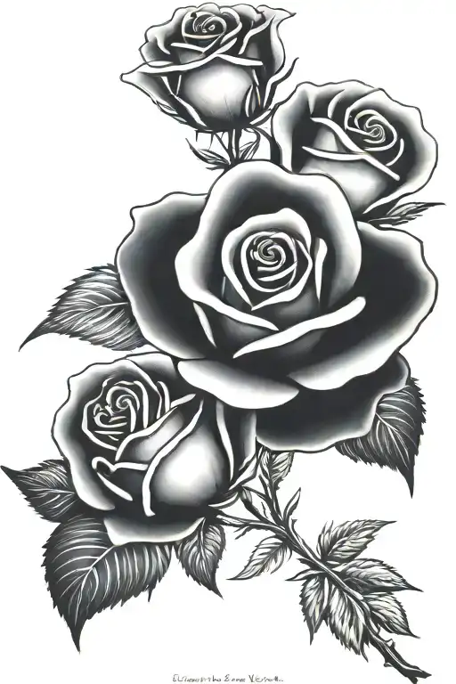 rose that says rest in peace david on it tattoo design idea