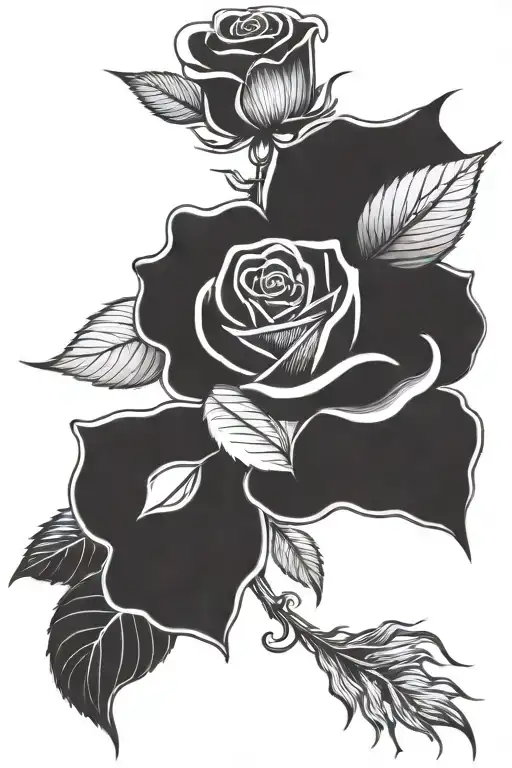 rose that says rest in peace david on it tattoo design idea