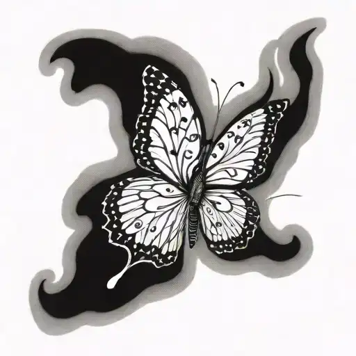 Masculine butterfly tattoo design idea