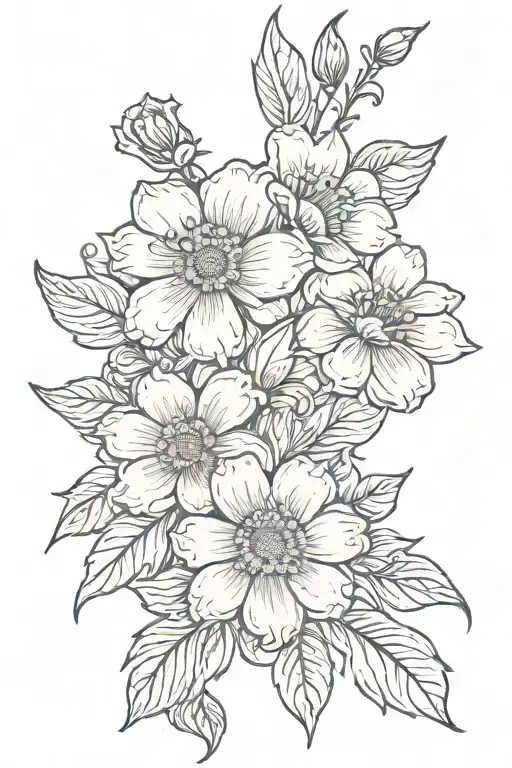 Floral design incorporating elements of the client's tattoo design idea