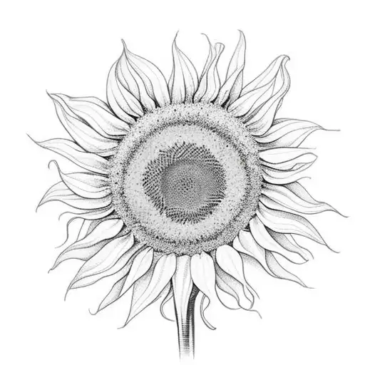 A sunflower defying the odds and thriving in the urban landscape tattoo design idea