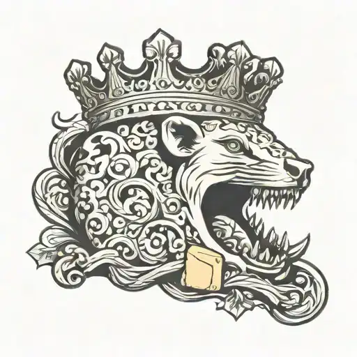 Cheese in D shape with crown tattoo design idea