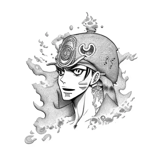jojos and one piece  tattoo design idea