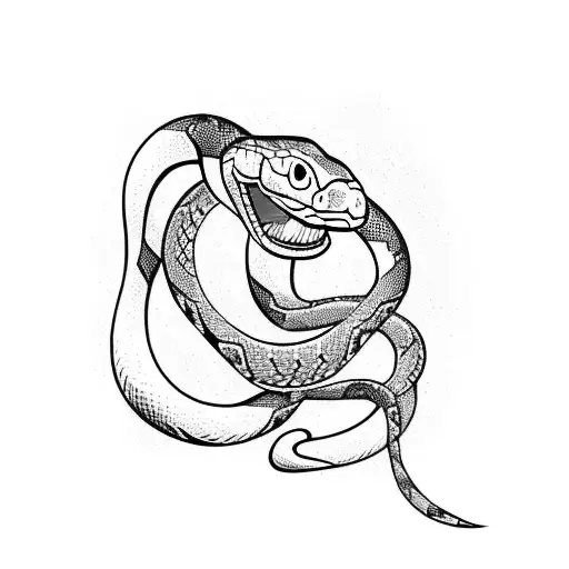 snake eating own tail tattoo design idea