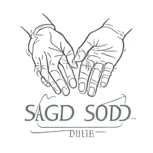 handshake with text "SGD" tattoo design idea