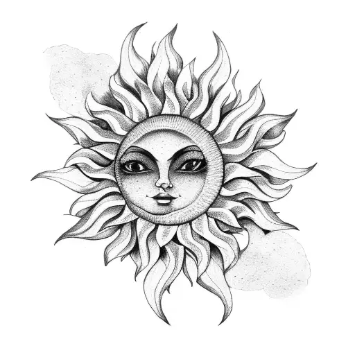 man sun flowers tattoo design idea