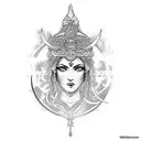 virgo woman goddess warrior  tattoo design idea
