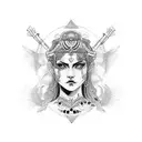 virgo woman goddess warrior  tattoo design idea
