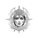 virgo woman goddess warrior  tattoo design idea
