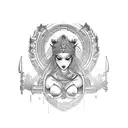 virgo woman goddess warrior  tattoo design idea