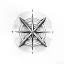 Anchor, two guns, compass, horseshoe tattoo design idea