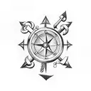 Anchor, two guns, compass, horseshoe tattoo design idea