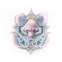 pink clouds tattoo design idea
