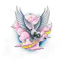 pink clouds tattoo design idea