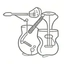 drum and guitar merging tattoo design idea