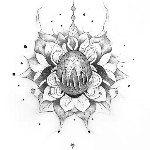 flores com uma borboleta pontos de luz e uma aranha pequena com uma teia  tattoo design idea