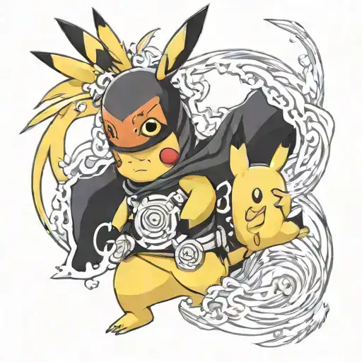 Pikachu in Naruto Tail Beast Aura tattoo design idea