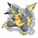 Pikachu in Naruto Tail Beast Aura tattoo design idea