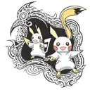 Pikachu in Naruto Tail Beast Aura tattoo design idea