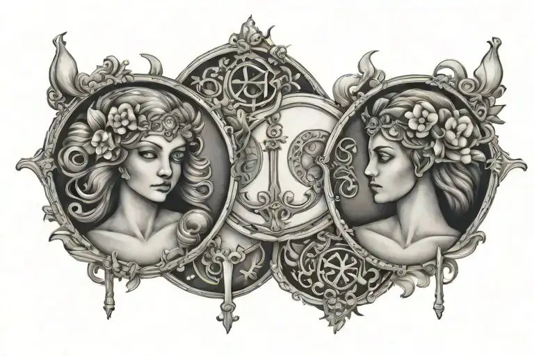 Gemini and Libra tattoo design idea