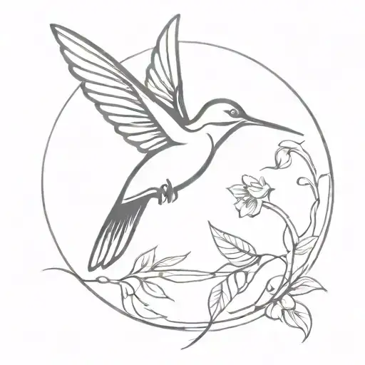 hummingbird and unconditional love symbol intertwined tattoo design idea
