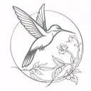 hummingbird and unconditional love symbol intertwined tattoo design idea
