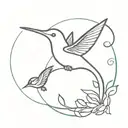 hummingbird and unconditional love symbol intertwined tattoo design idea