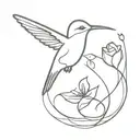 hummingbird and unconditional love symbol intertwined tattoo design idea
