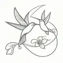 hummingbird and unconditional love symbol intertwined tattoo design idea